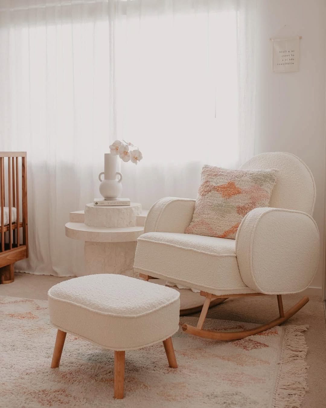 Cream Cloud Rocker & Ottoman