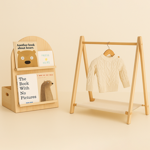 Bundle - Arched Bookshelf + Toddler Clothing Rack