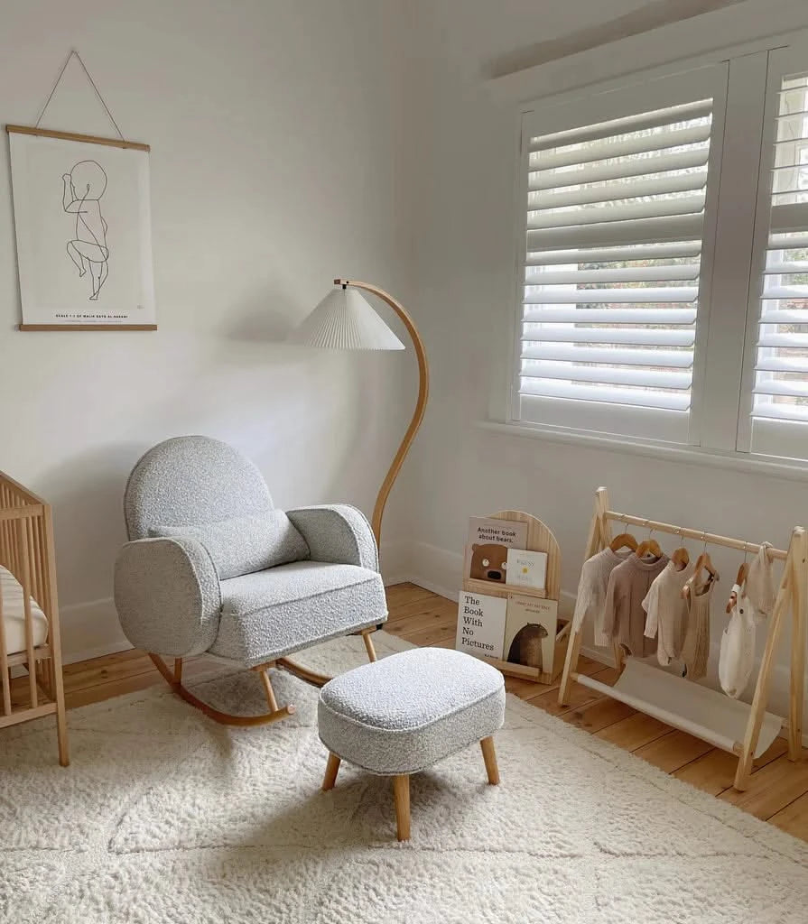 Ash Grey Cloud Rocker & Ottoman