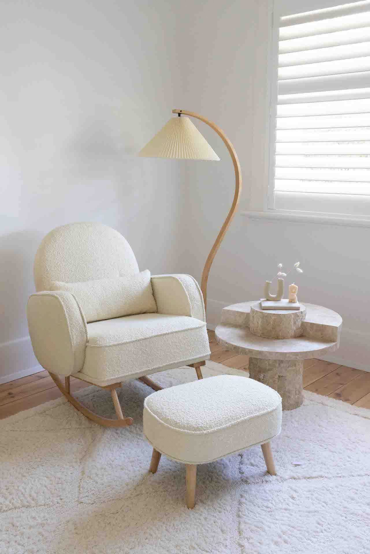 Cream Cloud Rocker & Ottoman