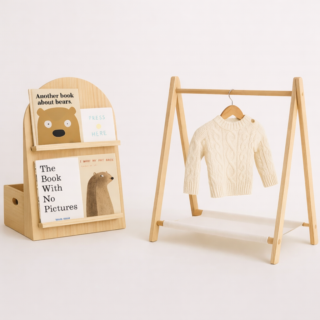 Bundle - Arched Bookshelf + Toddler Clothing Rack