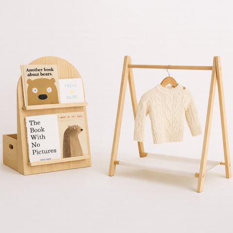 Bundle - Arched Bookshelf + Toddler Clothing Rack