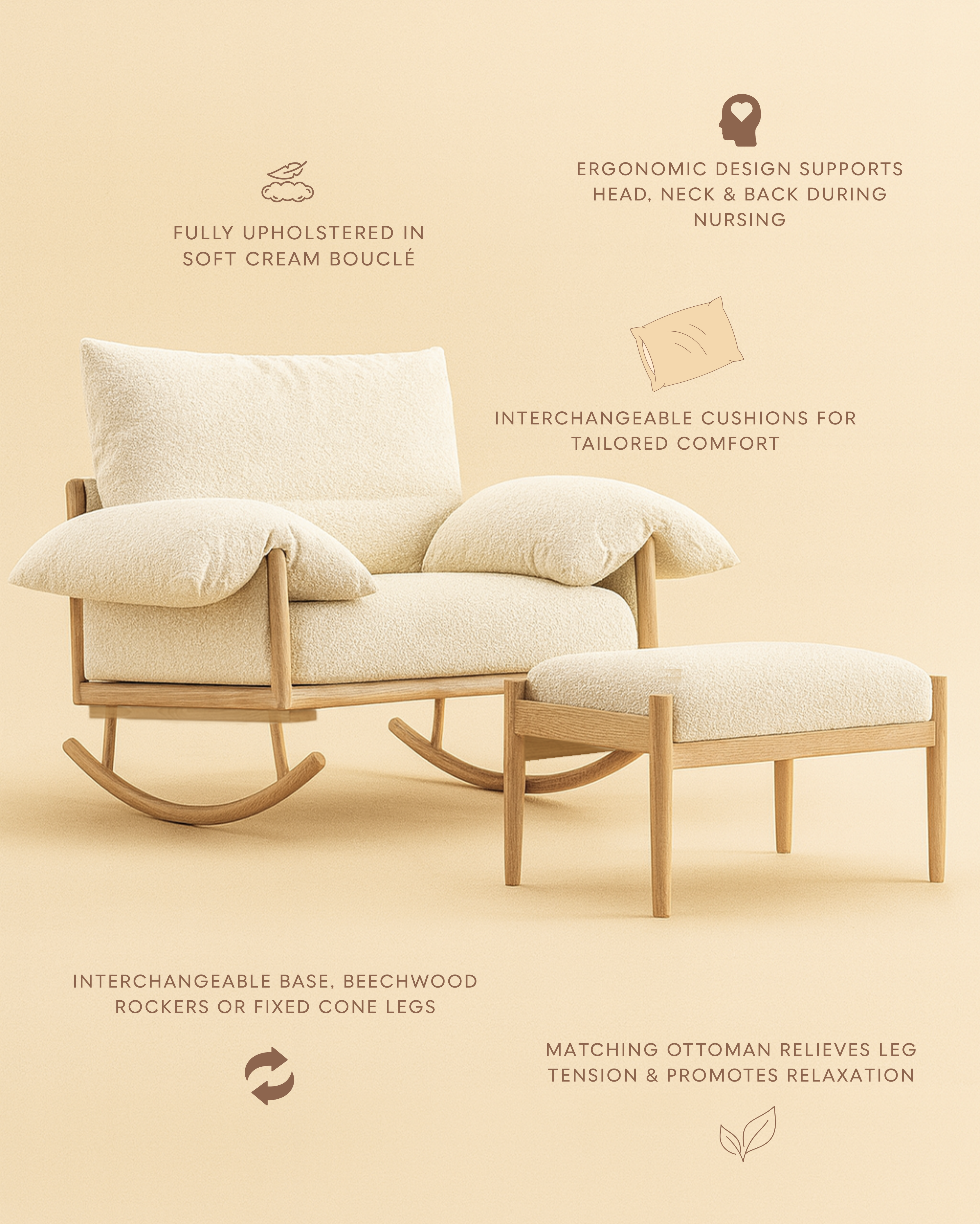 Jolié Rocker & Ottoman