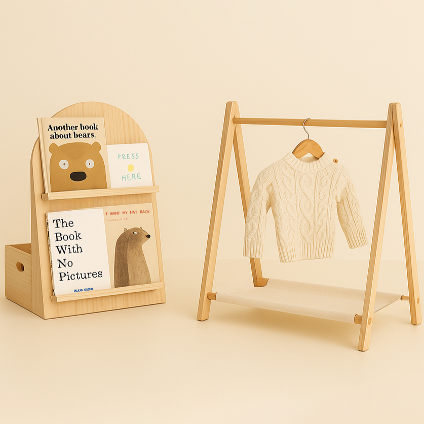 Bundle - Arched Bookshelf + Toddler Clothing Rack