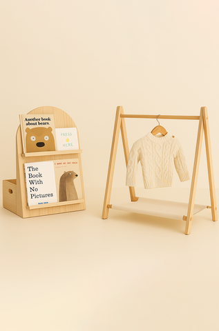 Bundle - Arched Bookshelf + Toddler Clothing Rack
