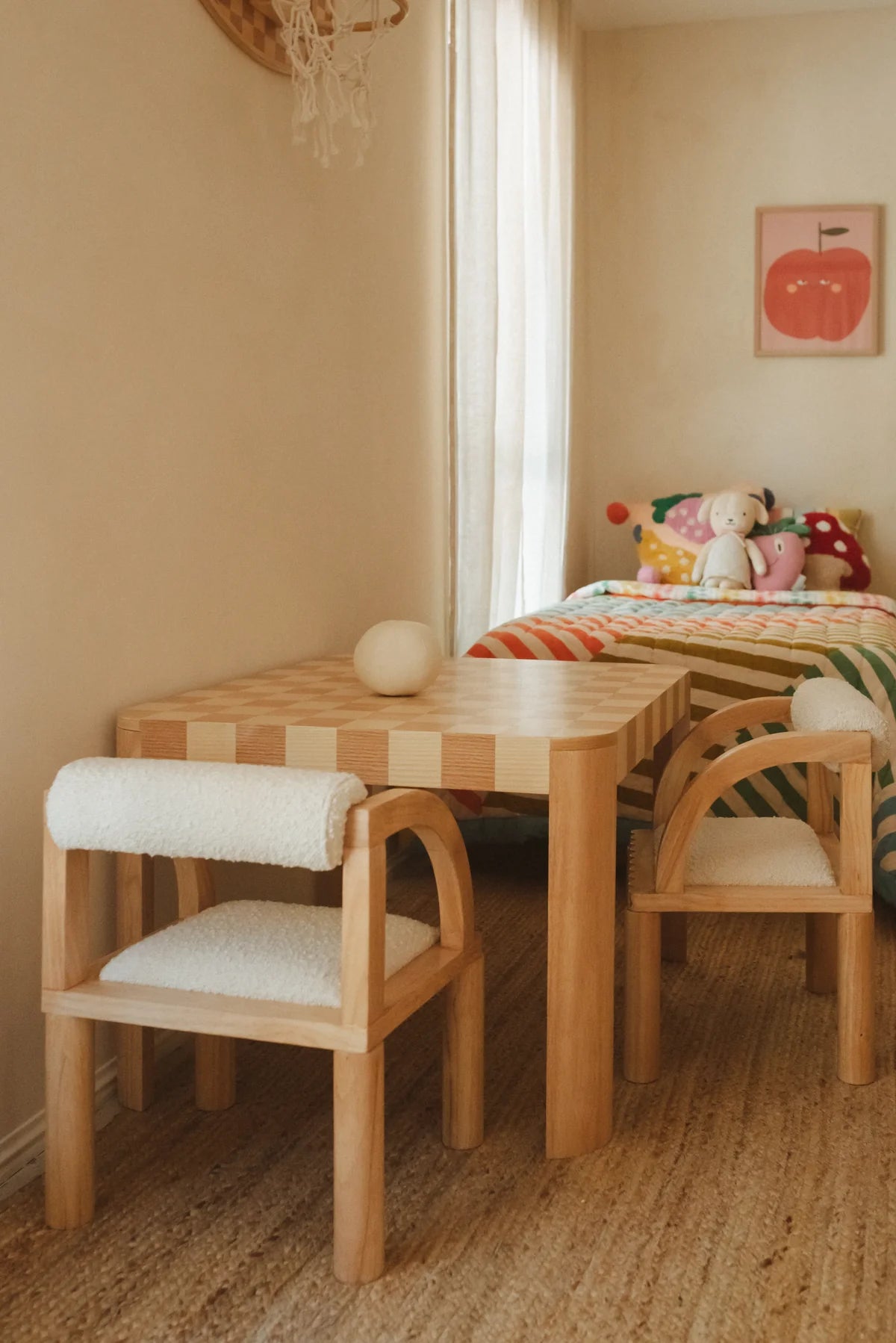 Quinn Checkerboard Table + Basketball Hoop Set (Save $63)