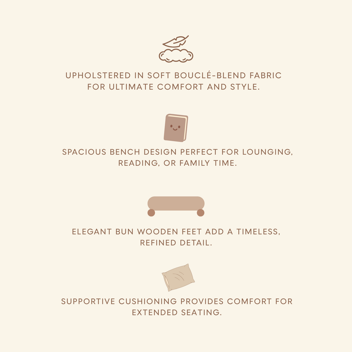 Sol Bouclé Bench Seat