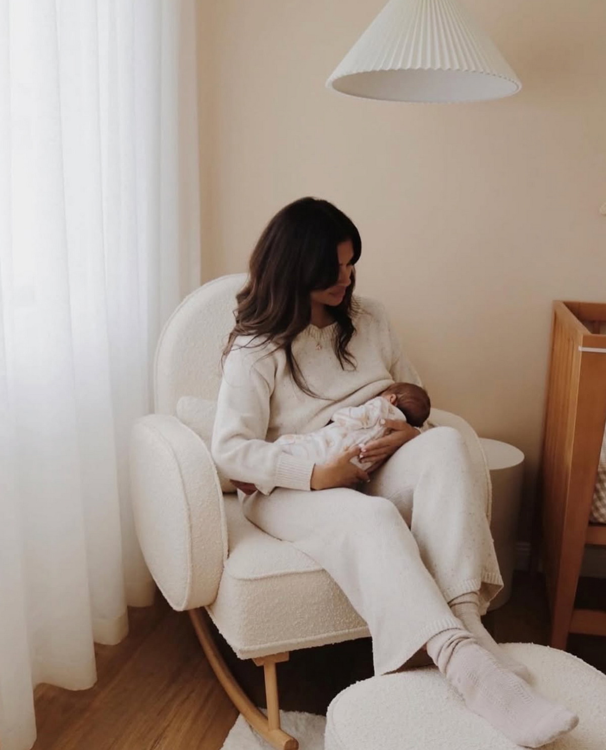 Cloud Rocker + Pleated Floor Lamp