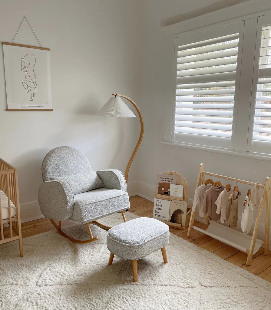 Ash Grey Cloud Rocker & Ottoman